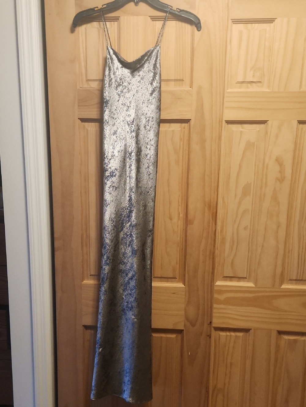 Zara Metallic Silver Dress W/ Slit